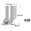 Sabots à ailes extérieures, gamme SAE CLASSIQUE (épaisseur 2mm, profondeur 84mm) - Réf. SAE440/72/2_20