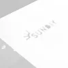 La marque SUNDIY imprimé sur le connecteur Blanc RAL9010 - 90mm Forme L, 2 directions