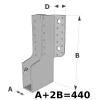 Grands sabots à ailes extérieures, gamme GLE ECONOMIQUE (développé 440mm, largeur 32mm, hauteur 204mm, épaisseur 4mm, profondeur 90mm) - Réf. GLE440/32/4