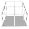 Emplacement du connecteur SUNDIY 120 mm, à 3 directions, Forme L4, avec une pente de 20°, coloris Blanc RAL 9010, sur une pergola