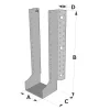 Grands sabots à ailes extérieures, gamme GLE ECONOMIQUE (développé 780mm, épaisseur 2.5mm, profondeur 90mm) - Réf. GLE780/2.5X-AL