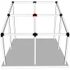 Emplacement du connecteur SUNDIY 120 mm, à 5 directions, forme +, avec une pente de 20°, coloris Noir mat RAL 9005, sur une pergola
