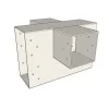 Vue en perspective du connecteur SUNDIY blanc RAL 9010 - 240mm en forme de + avec 4 directions
