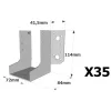 Sabots à ailes extérieures, gamme SAE CLASSIQUE (épaisseur 2mm, profondeur 84mm) - Réf. SAEL300/72/2_35