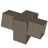 Connecteur SUNDIY pente 20° Gris Taupe RAL 7006 - 120mm à 4 directions - Forme T3
