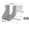 Sabots à ailes extérieures, gamme SAE CLASSIQUE (épaisseur 2mm, profondeur 84mm) - Réf. SAE200/50/2_35