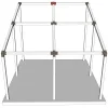 Emplacement du connecteur SUNDIY 120 mm, à 4 directions, forme T3, avec une pente de 20°, coloris Gris Taupe RAL 7006, sur une pergola