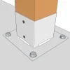 Application du support de poteau SUNDIY blanc RAL 9010 - Série 120mm