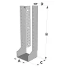 Grands sabots à ailes intérieures, gamme GLI ECONOMIQUE (développé 840mm, épaisseur 2.5mm, profondeur 90mm) - Réf. GLI840/2.5X-AL