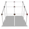 Emplacement du connecteur SUNDIY 120 mm, à 3 directions, Forme L4, avec une pente de 20°, coloris Corten RAL 8011, sur une pergola