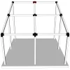 Emplacement du connecteur SUNDIY 120 mm, à 4 directions, forme T3, avec une pente de 20°, coloris Noir mat RAL 9005, sur une pergola