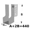 Grands sabots à ailes extérieures, gamme GLE ECONOMIQUE (développé 440mm, épaisseur 2.5mm, profondeur 90mm) - Réf. GLE440/72/2.5