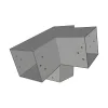 Aperçu du connecteur SUNDIY pente 20° Gris aluminium RAL 9006 - 120mm à 3 directions - Forme L2