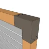 Zoom sur la mise en situation du connecteur SUNDIY gris beige RAL7006 90mm à 2 directions - Forme L