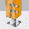 Pied de poteau en âme avec platine - Inox A4 - Réf. PPSDT170IX