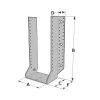 Grands sabots à ailes extérieures, gamme GSE CLASSIQUE (épaisseur 4mm, profondeur 110mm) - Réf. GSE900/4X-AL