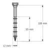 Vis connecteurs acier sur bois, SSH12.0X100 - Réf. 75165