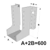 Grands sabots à ailes extérieures, gamme GLE ECONOMIQUE (développé 600mm, épaisseur 2.5mm, profondeur 90mm) - Réf. GLE600/2.5X-AL