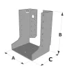 Grands sabots à ailes intérieures, gamme GLI ECONOMIQUE (développé 380mm, épaisseur 2.5mm, profondeur 90mm) - Réf. GLI380/2.5X