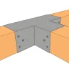 Zoom sur la mise en situation du connecteur SUNDIY gris aluminium RAL9006 - 90mm à 3 directions - Forme T