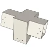 Connecteur SUNDIY pente 20° Blanc RAL 9010 - 120mm à 4 directions - Forme T3