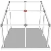 Emplacement du connecteur SUNDIY 120 mm, à 5 directions, forme +, avec une pente de 20°, coloris Gris aluminium RAL 9006, sur une pergola