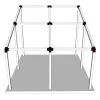 Emplacement du connecteur SUNDIY 120 mm, à 3 directions, Forme L4, avec une pente de 20°, coloris Noir mat RAL 9005, sur une pergola