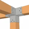Vue détaillée de l'utilisation du connecteur SUNDIY Gris aluminium RAL 9006 - 90mm à 4 directions en forme de T