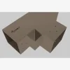Image authentique du connecteur SUNDIY Gris Taupe RAL 7006 - 120mm Forme T, 4 directions