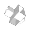 Perspective du connecteur SUNDIY blanc RAL 9010 - 240mm à 4 directions en forme de T