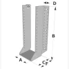 Grands sabots à ailes extérieures, gamme GSE CLASSIQUE (épaisseur 4mm, profondeur 110mm) - Réf. GSE840/4X