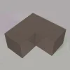 Image du connecteur SUNDIY gris beige RAL7006 - 90mm Forme L, 2 directions