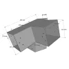 Dimensions du connecteur SUNDIY pente 20° Gris aluminium RAL 9006 - 120mm à 3 directions - Forme L1