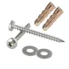 Vis bois et panneaux à tête ronde TORX - D5 x L50 + rondelle en INOX A2 : fixation clips sur un support bois