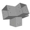 Connecteur SUNDIY pente 20° Gris aluminium RAL 9006 - 120mm à 4 directions - Forme T1