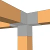 Vue détaillée de l'utilisation du connecteur SUNDIY Gris aluminium RAL 9006 - 120mm à 4 directions en forme de T