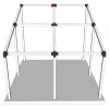 Emplacement du connecteur SUNDIY 120 mm, à 4 directions, forme T3, avec une pente de 20°, coloris Anthracite RAL 7016, sur une pergola