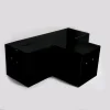 Photographie du connecteur SUNDIY Noir mat RAL 9005 - 120mm en T pour 3 directions