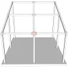 Emplacement du connecteur SUNDIY 120 mm, à 4 directions, forme T1, avec une pente de 20°, coloris Blanc RAL 9010 , sur une pergola