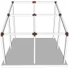 Emplacement du connecteur SUNDIY 120 mm, à 4 directions, forme T3, avec une pente de 20°, coloris Corten RAL 8011, sur une pergola