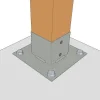Application du support de poteau SUNDIY Gris aluminium RAL 9006 - Série 90mm