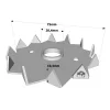 Crampon Bulldog simple denture C2 et C4 - Réf. C2-75M20G-B