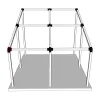 Emplacement du connecteur SUNDIY 120 mm, à 3 directions, forme L1, avec une pente de 20°, coloris noir mat RAL 9005, sur une pergola
