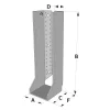 Grands sabots à ailes intérieures, gamme GSI CLASSIQUE (épaisseurs 4mm, profondeur 110mm) - Réf. GSI840/4X-AL
