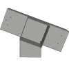 Connecteur SUNDIY pente 20°Gris aluminium RAL 9006 - 120mm à 4 directions - Forme T4
