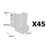 Sabots à ailes extérieures, gamme SBE ECONOMIQUE (épaisseur 1,5mm, profondeur 55mm) - Réf. SBE51/90_45