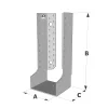 Grands sabots à ailes intérieures, gamme GLI ECONOMIQUE (développé 600mm, épaisseur 2.5mm, profondeur 90mm) - Réf. GLI600/2.5X
