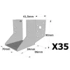 Sabots à ailes extérieures, gamme SAE CLASSIQUE (épaisseur 2mm, profondeur 84mm) - Réf. SAE250/70/2_35