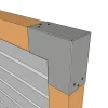 Zoom sur la mise en situation du connecteur SUNDIY gris aluminium RAL9006 - 90mm à 2 directions - Forme L