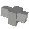 Connecteur SUNDIY pente 20° Gris aluminium RAL 9006 - 120mm à 4 directions - Forme T3